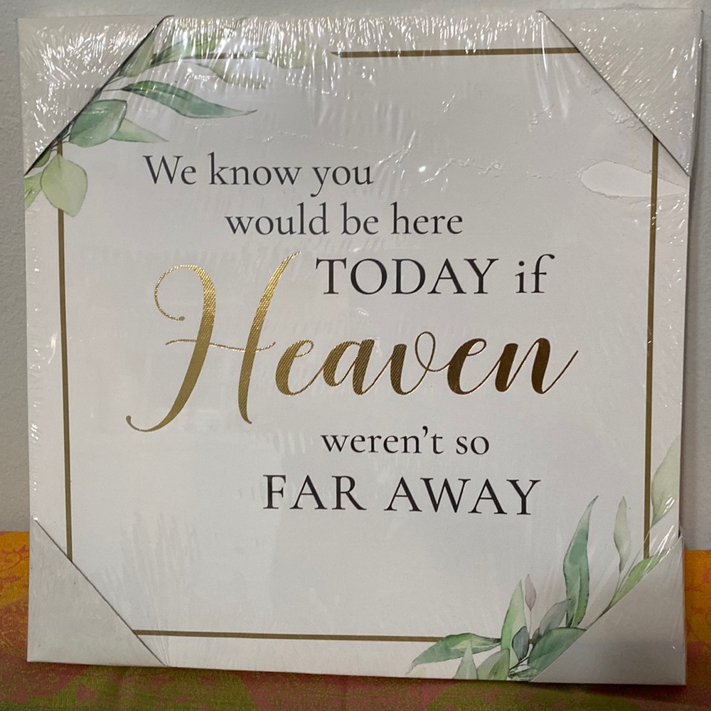 🍃Memorial Canvas in White and Gold lettering - Picture 1 of 2
